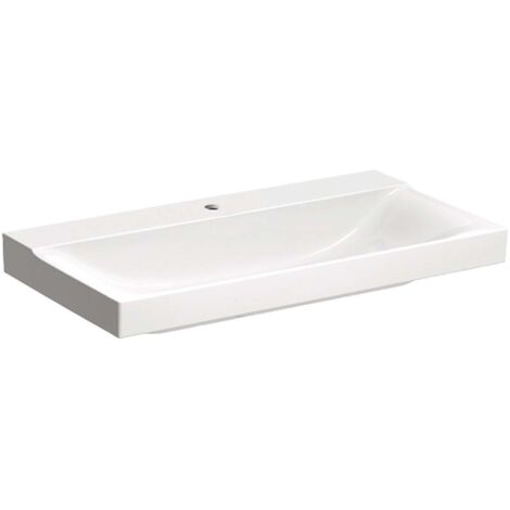 Lavabo Geberit Xeno², 90x48 cm, foro rubinetto centrale, senza troppopieno, bianco, KeraTect