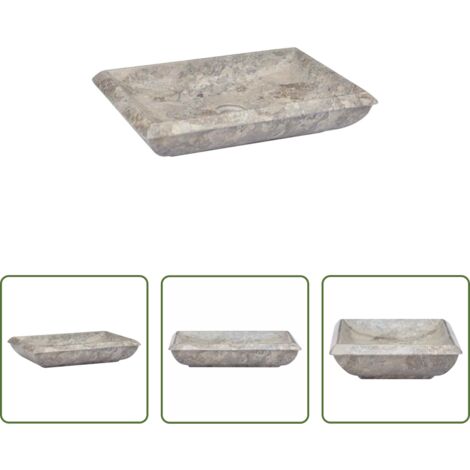 Lavabo grigio -  Lavandino Grigio 50x35x10 cm in Marmo