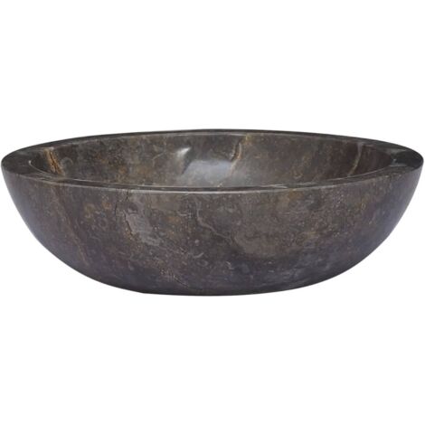 Lavabo Gris Ø40x12 cm Marbre vidaXL