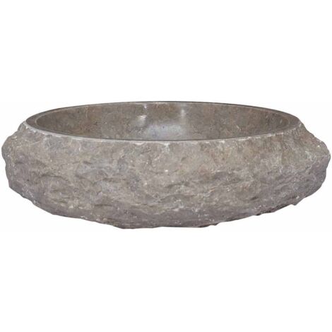 Lavabo Gris Ø40x12 cm Marbre vidaXL