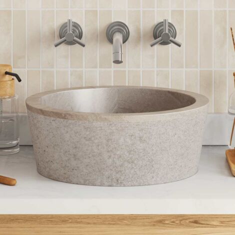 Lavabo gris mármol Ø40x15 cm