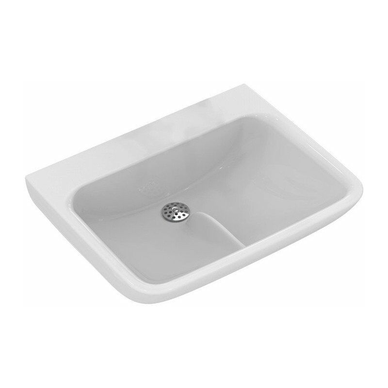

Lavabo higiénico CONTOUR 21 Plus con aleta, sin orificio para grifería, antibacteriano 600 mm blanco IDEAL STANDARD
