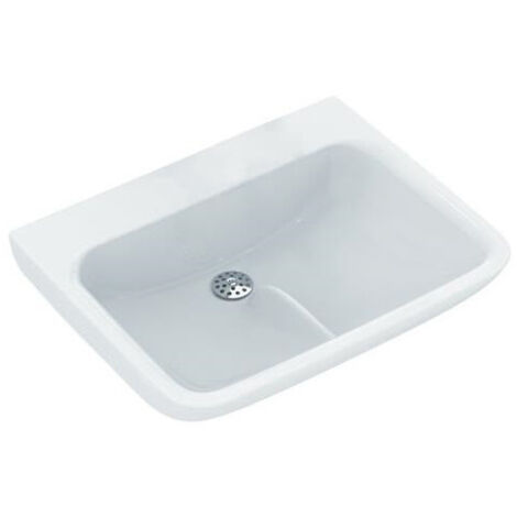 Lavabo hygiénique CONTOUR 21 Plus avec ailette, avec trou pour robinet, antibactérien 500 mm blanc IDEAL STANDARD