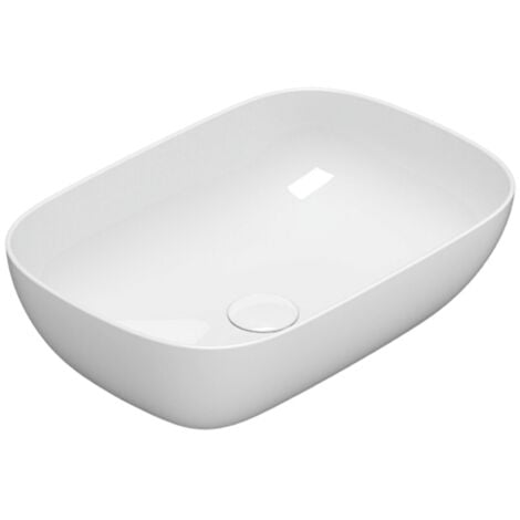 Lavabo in ceramica 55x38 cm Globo T-EDGE Le Ciotole B6R56BI  Bianco - Ceramica
