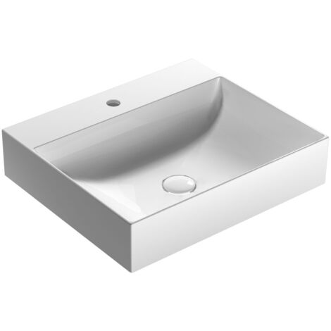 Lavabo in ceramica 55x47 cm Globo T-EDGE B6R55BI  Bianco - Ceramica