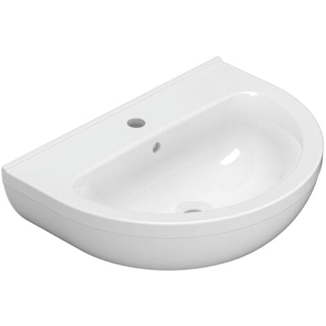 Lavabo D'Appoggio In Ceramica Bianco Lucido Da 60 cm — Dabicasa