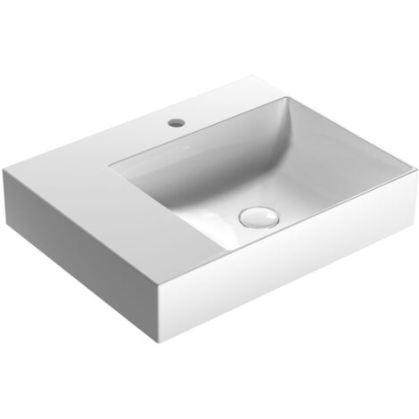 Lavabo in ceramica 60x47 cm Globo T-EDGE Le Lastre B6R60DBI  Bianco - Ceramica