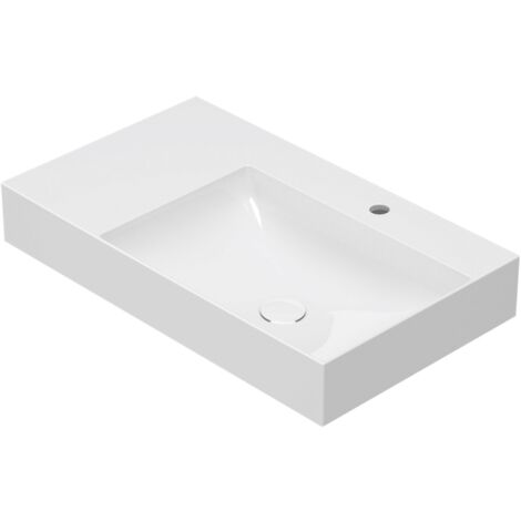 Lavabo in ceramica 80x47 cm Globo T-EDGE B6R80DBI  Bianco - Ceramica