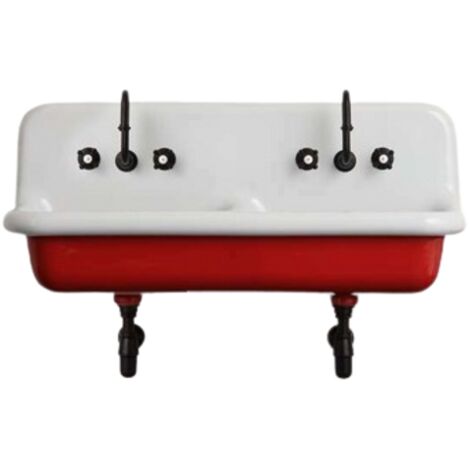 Lavabo in Ceramica Smaltata - 120 cm - True Colors - Rosso (Rosso 3031)