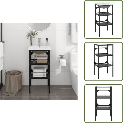 Lavabo in ferro - vidaXL Telaio per Lavabo da Bagno con Lavabo Integrato Nero in Ferro - Lavabo nero
