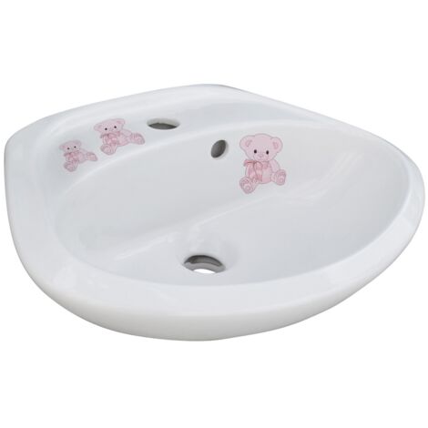 Lavabo infanzia con disegno orsetta Bianco