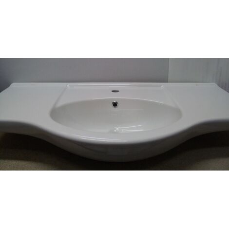 Lavabo integrale per bagno in ceramica per mobile base cm.105 - Salone