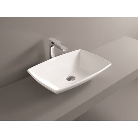 Lavabo Jazz appoggio cm. 60x40 in ceramica bianco lucido di Art