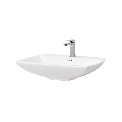 Lavabo Jazz sospeso/su colonna cm. 70x49 in ceramica bianco