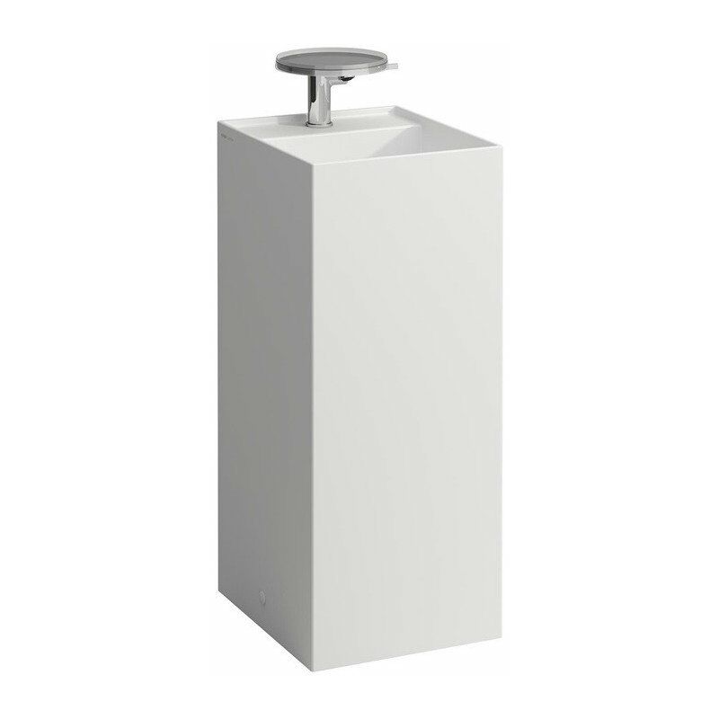 

Lavabo KARTELL 375 x 435 x 900 mm, de libre instalación sin rebosadero, 1 orificio para grifería, blanco mate LAUFEN