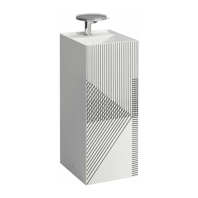 

Laufen - Lavabo KARTELL 375 x 435 x 900 mm, de libre instalación, sin tapa, con decoración de rejilla gris line