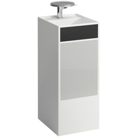 Lavabo KARTELL 375 x 435 x 900 mm, sur pied, sans couvercle, décor LAUFEN noir et gris