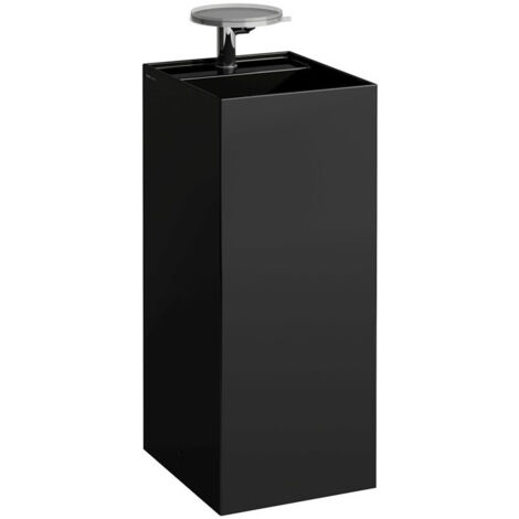 Lavabo KARTELL 375 x 435 x 900 mm, sur pied sans trop-plein, sans trou pour robinetterie noir LAUFEN
