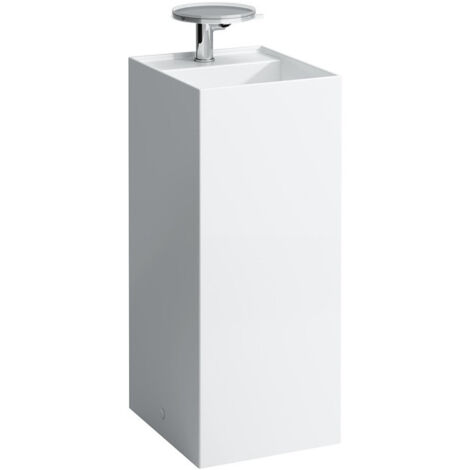 Lavabo KARTELL 375 x 435 x 900 mm, sur pied sans trop-plein, version 1 trou pour robinet blanc LCC LAUFEN