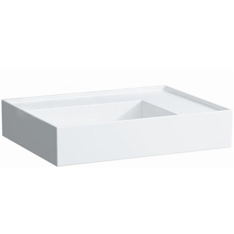 Lavabo KARTELL 600 x 460 mm, étagère à droite sans trop-plein, sans trou pour robinet blanc LCC LAUFEN