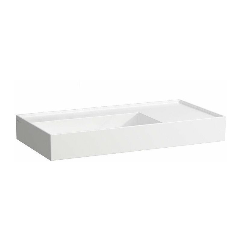 

Lavabo KARTELL 900 x 460 mm, balda derecha sin rebosadero, sin orificio para grifería blanco LAUFEN