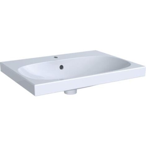 Lavabo Keramag Acanto 500621, con foro per rubinetto, con sfioratore, 650x480mm, colorazione: Bianco - 500.621.01.2