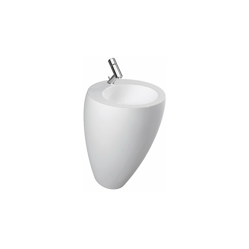 

Lavabo Alessi One, con columna integrada, 1 grifo central, con rebosadero, 520x530, blanco con LCC - H8119714001041 - Laufen