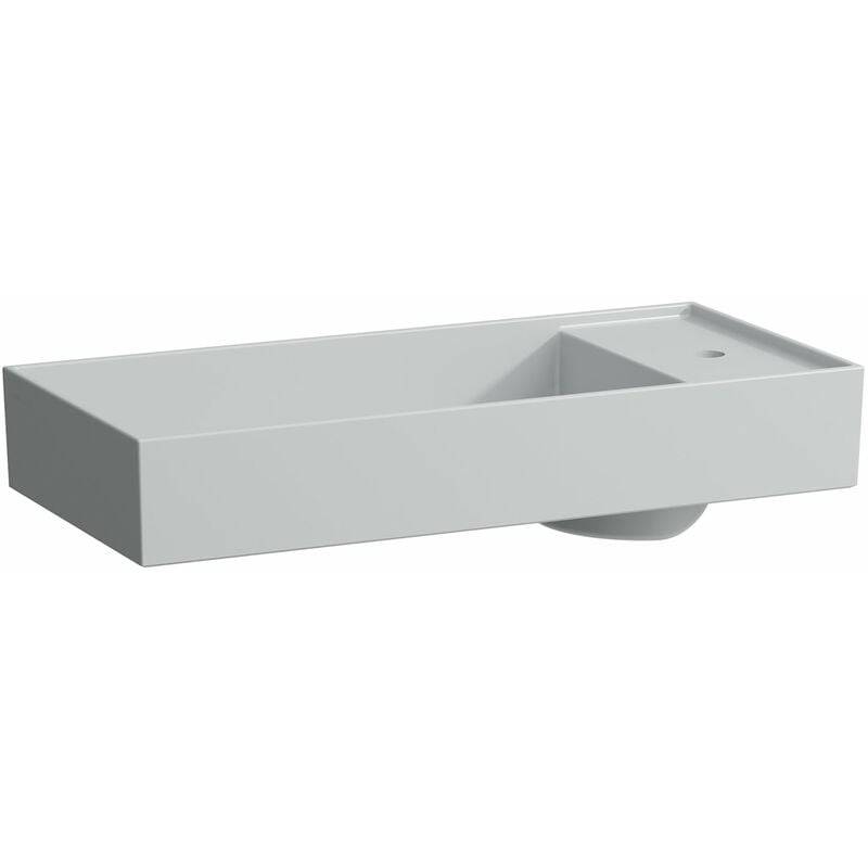 

Lavabo Kartell, 1 agujero para grifo, sin rebosadero, con repisa para grifo, 750x350, color: Gris mate - H8123327591111 - Laufen