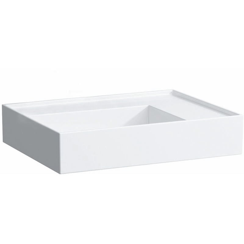 

Lavabo Kartell, sin agujero para grifo, sin rebosadero, estantería a la derecha, 600x460, color: Blanco - H8103340001121 - Laufen