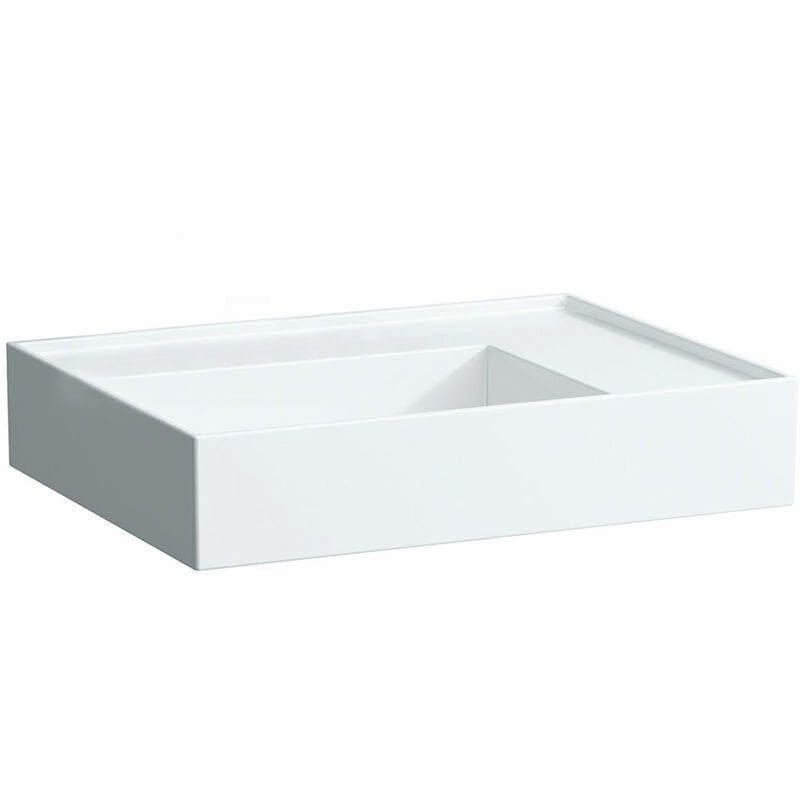 

Lavabo Kartell, sin agujero para grifo, sin rebosadero, estantería a la derecha, 600x460, color: Blanco con LCC - H8103344001121 - Laufen