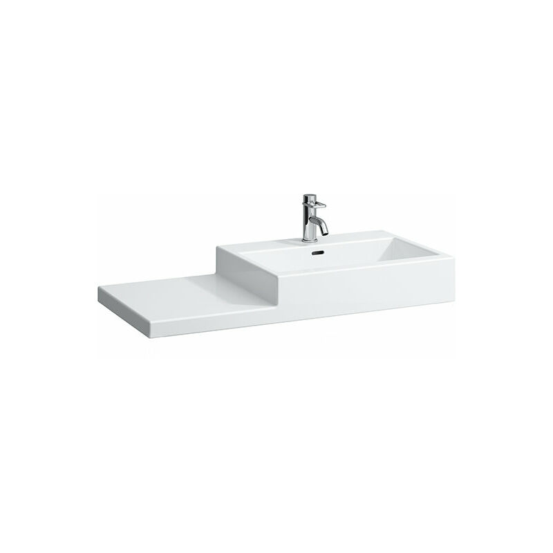 

Lavabo Living City, sin grifo, con rebosadero, repisa a la izquierda, 100x460, blanco - H8184310001091 - Laufen