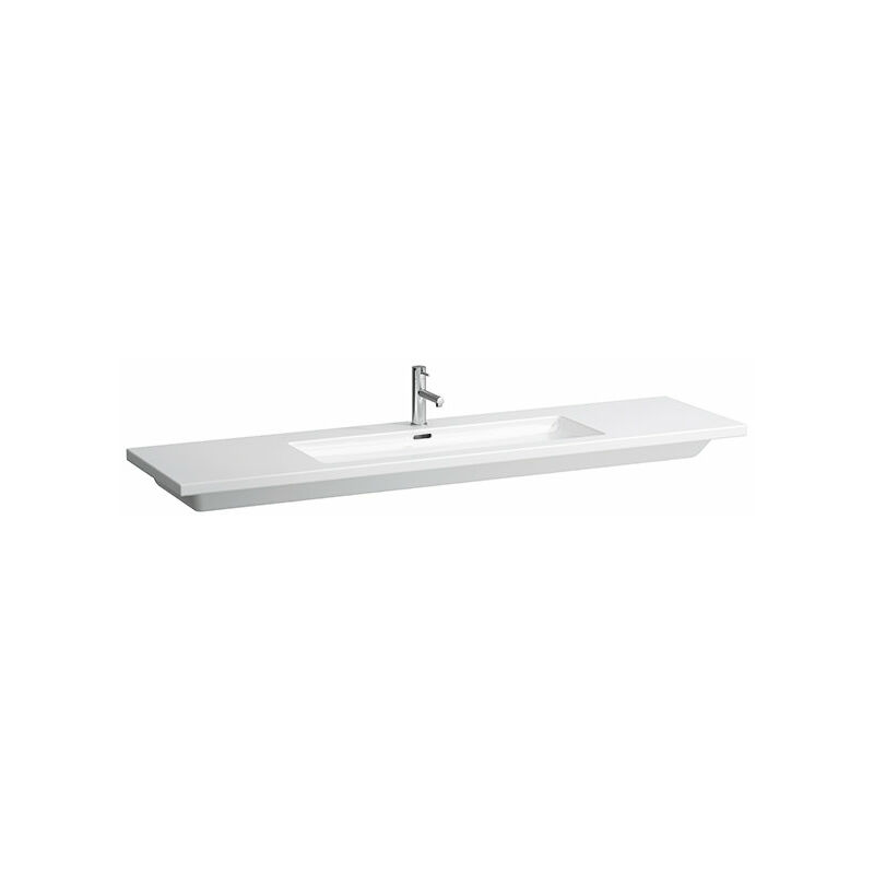 

Lavabo Living Square, en construcción, 1 agujero para grifo, con rebosadero, 1800x480, blanco - H8164380001041 - Laufen