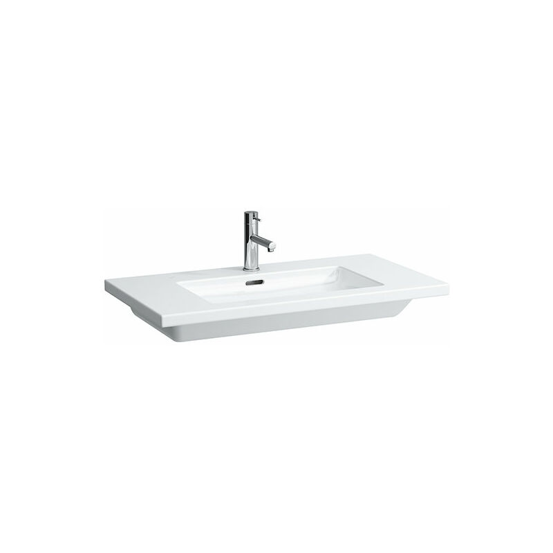 

Lavabo Living Square, en construcción, 1 agujero para grifo, con rebosadero, 900x480, blanco - H8164330001041 - Laufen