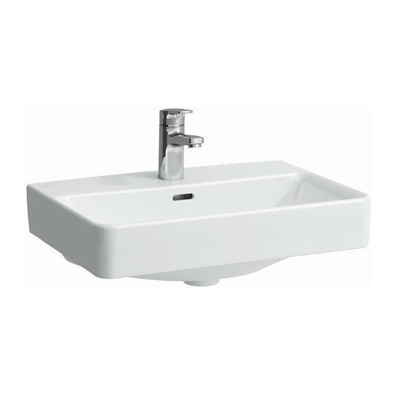 

Lavabo PRO S, 550 x 380 mm, compacto con rebosadero, 1 orificio para grifería, blanco - Laufen