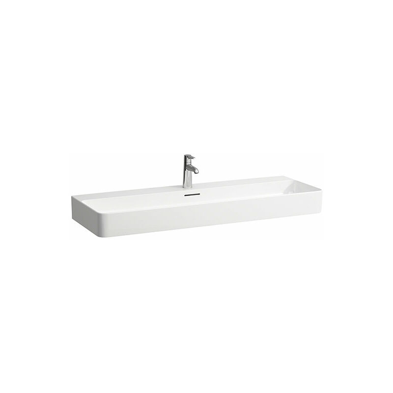 

Lavabo VAL, 1 agujero para grifo, con rebosadero, 1200x420, blanco, color: Blanco - H8102890001041 - Laufen