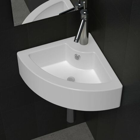 Lavabo/Lavamano con rebosadero blanco 45x32x12,5 cm BHF35168 MaisonChic