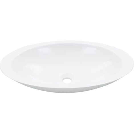 Lavabo lave-mains vasque à poser évier vasque à monter salle de bain intérieur salle d'eau cabine de toilette maison 59,3 x 35,1 cm fonte minérale blanc