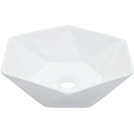 Lavabo lave-mains vasque à poser monter salle de bain intérieur salle d'eau cabine de toilette maison 41 x 36,5 cm céramique blanc