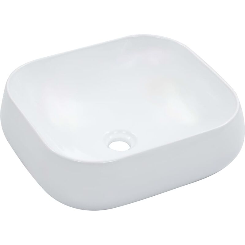 Helloshop26 - Lavabo lave-mains vasque à poser monter salle de bain intérieur salle d'eau cabine de toilette maison 44,5 x 39,5 cm céramique blanc