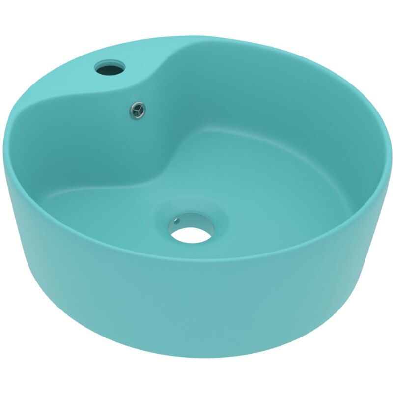 

Lavabo lujo con rebosadero cerámica verde claro mate 36x13 cm - Verde - Vidaxl