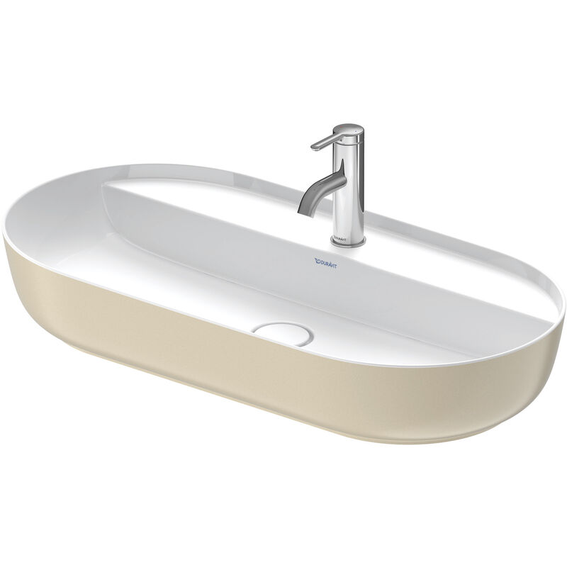 

Duravit Ag - Lavabo Luvit 80x40cm, sin rebosadero, con banco con agujero para grifo, 1 agujero para grifo, lijado, color exterior seda seda mate,