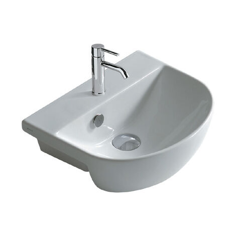 Lavabo M2 semincasso salvaspazio cm. 43x35 in ceramica bianco