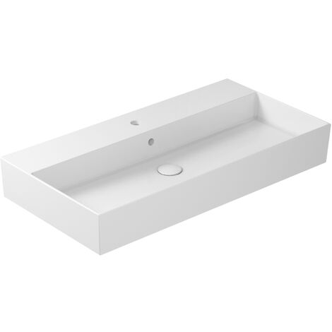 Lavabo Meg11 sospeso cm. 101x46 bianco lucido di Ceramica