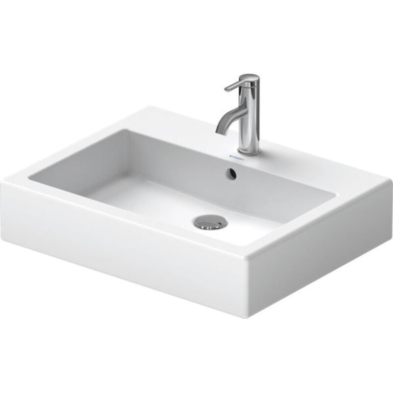 Duravit - Lavabo Vero 600mm, poli avec trop-plein, avec banc à trou