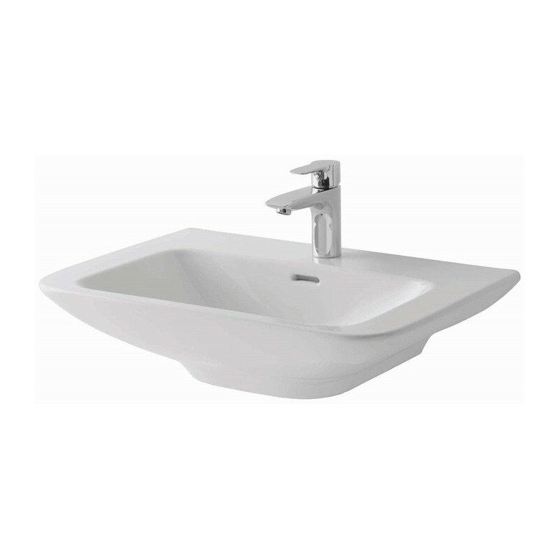 

Lavabo MH 650 mm, con orificio para grifería y rebosadero blanco - Toto