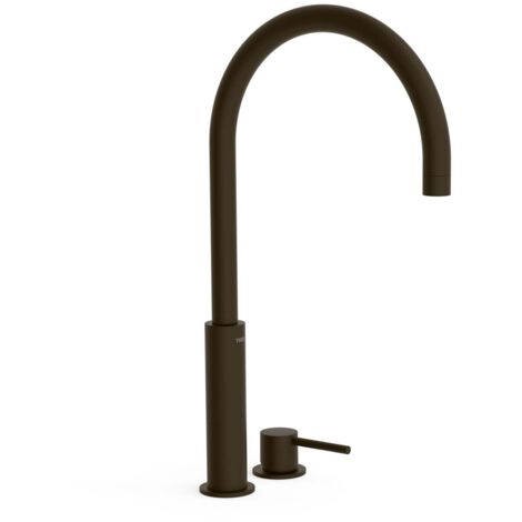 Lavabo mitigeur haut sur gorge Noir Bronze STUDY - TRES 26110502KMB