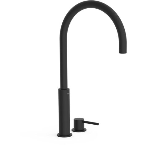 Lavabo mitigeur haut sur gorge Noir Mat STUDY - TRES 26110502NM