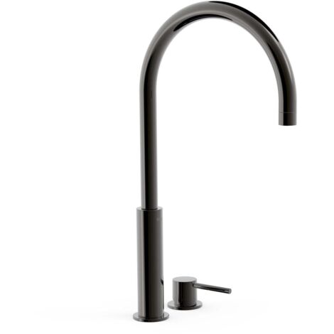 Lavabo mitigeur haut sur gorge Noir Métallisé STUDY - TRES 26110502KM