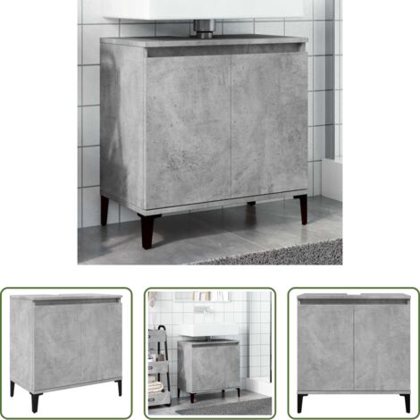 Lavabo -  Mobile Lavabo Grigio Cemento 58x33x60 cm in Legno Multistrato