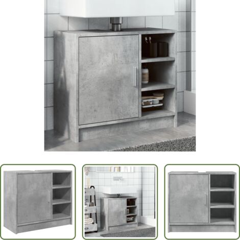 Lavabo -  Mobile Lavabo Grigio Cemento 63x29x55 cm in Legno Multistrato